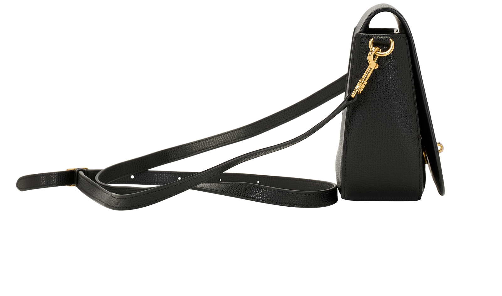 Small Darley Satchel, &pound;350, Handbags, Black, Leather, Side view